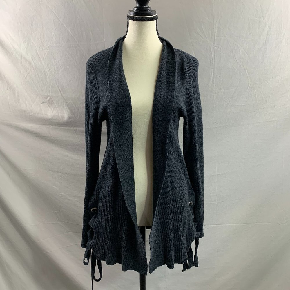 Dark Gray Side Tie Cardigan